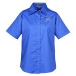 Harriton Twill SS Shirt with Stain Release - Ladies'