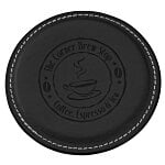 Vintage Round Bonded Leather Coaster