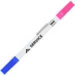 Dri Mark Double Header Pen/Highlighter - White Barrel