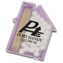 View a larger, more detailed picture of the Mint Case with Tooth Picks - House - Translucent