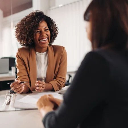 Female financial advisor consulting a client