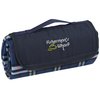 View Image 1 of 3 of Roll-Up Blanket - Navy/White Plaid with Navy Flap
