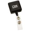 View Image 1 of 3 of Square Retractable Badge Holder with Slip-On Clip - Opaque