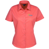View Image 1 of 3 of Easy Care Stretch Poplin Short Sleeve Blouse - Ladies'