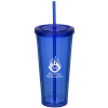 View Image 1 of 1 of Coloured Double Wall Tumbler with Straw - 24 oz. - 24 hr