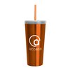 View Image 1 of 2 of Stainless Steel Tumbler with Straw - 18 oz.
