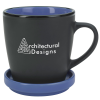 View Image 1 of 2 of Double Up Mug with Coaster - Black - 12 oz.