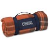 View Image 1 of 3 of Galloway Travel Blanket - Rust Plaid
