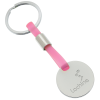 View Image 1 of 3 of Colourful Strap Metal Keychain - Round