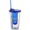 View Image 1 of 4 of Fruit Infuser Double Wall Tumbler with Straw - 16 oz.