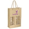 View Image 1 of 3 of Jute Wine Tote - Double