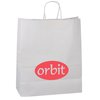View Image 1 of 1 of Kraft Paper White Shopping Bag - 15" x 13"