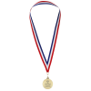 View Image 1 of 3 of Antique Finish Medal with Red, White & Blue Ribbon