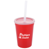View Image 1 of 3 of Translucent Stadium Cup with Lid & Straw - 12 oz.
