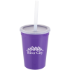 View Image 1 of 3 of Value Stadium Cup with Lid & Straw - 12 oz.
