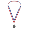 View Image 1 of 3 of Econo Medal - Oval with Red, White & Blue Ribbon