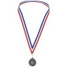 View Image 1 of 3 of Econo Medal - Scallop Edge with Red, White & Blue Ribbon