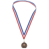 View Image 1 of 3 of Econo Medal - Flat Bottom with Red, White & Blue Ribbon