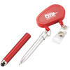 View Image 1 of 4 of Retractable Badge Holder with Stylus Pen - Closeout