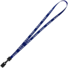 View Image 1 of 1 of Smooth Nylon Lanyard - 1/2 inch - 34 inches - Large Metal Bulldog Clip