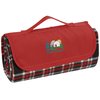 View Image 1 of 3 of Roll-Up Blanket - Black/Red Plaid with Red Flap