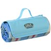 View Image 1 of 3 of Roll-Up Blanket - Light Blue/Blue Plaid with Blue Flap