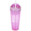 View Image 1 of 3 of Double Wall Snack Cup with Straw - 16 oz.