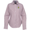 View Image 1 of 3 of Crown Collection Banker Stripe Shirt - Ladies'