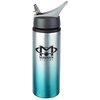 View Image 1 of 3 of Gradient Colour Aluminum Sport Bottle with Straw Lid - 24 oz.