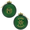 View Image 1 of 2 of Satin Round Ornament - Happy Holidays
