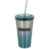 View Image 1 of 3 of Chroma Stainless Tumbler with Straw - 16 oz.