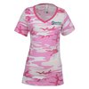 View Image 1 of 3 of Euro Spun Cotton V-Neck T-Shirt - Ladies' - Camo - Embroidered
