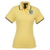 View Image 1 of 3 of Tipped Combed Cotton Pique Polo - Ladies'