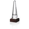 View Image 1 of 3 of Pinnacle Obelisk Crystal Award - Mahogany Base