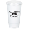 View Image 1 of 2 of Economy White Plastic Cup with Straw Slotted Lid - 20 oz.