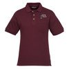 View Image 1 of 3 of Classic Combed Cotton Pique Polo with Pocket
