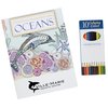 View Image 1 of 3 of Stress Relieving Adult Colouring Book & Pencils - Oceans