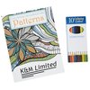 View Image 1 of 3 of Stress Relieving Adult Colouring Book & Pencils - Patterns