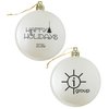 View Image 1 of 3 of Satin Flat Ornament - Happy Holidays