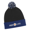 View Image 1 of 1 of Colour Cuff Pom Pom Beanie