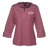 View Image 1 of 3 of Central Cotton Blend Melange Shirt - Ladies'