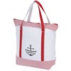 View Image 1 of 4 of Stripe Ticking Zippered Boat Tote