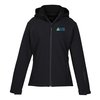 View Image 1 of 4 of Contrasting Colour Hooded Soft Shell Jacket - Ladies' - 24 hr