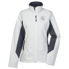 View Image 1 of 2 of Crossland Colourblock Soft Shell Jacket - Ladies' - 24 hr