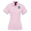 View Image 1 of 3 of Tipped Combed Cotton Pique Polo - Ladies' - 24 hr
