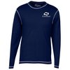 View Image 1 of 3 of Euro Spun Cotton Contrast Stitch Long Sleeve Tee - Screen
