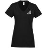 View Image 1 of 2 of Fruit of the Loom Sofspun V-Neck T-Shirt - Ladies' - Colours - Screen