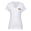 View Image 1 of 2 of Fruit of the Loom Sofspun V-Neck T-Shirt - Ladies' - White - Embroidered
