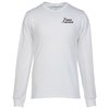 View Image 1 of 3 of Jerzees Dri-Power 50/50 LS T-Shirt - Men's - White - Embroidered