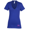 View Image 1 of 2 of Bella+Canvas Jersey Deep V-Neck T-Shirt - Ladies' - Embroidered
